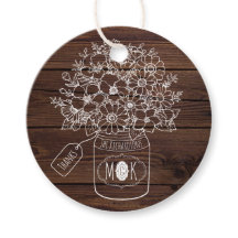 Rustic Wedding Mason Jar Wildblumen Bouquet Wood