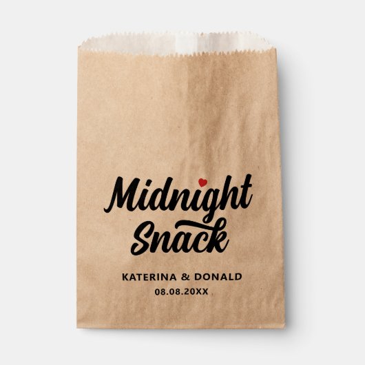 Rustic Wedding Midnight Snack Kraft Fevor Bag Geschenktütchen (Vorderseite)