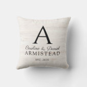 Rustic Wedding Monogram Couple Kissen (Rückseite)