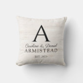 Rustic Wedding Monogram Couple Kissen (Vorderseite)
