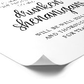 Rustic Wedding Open Bar, Drunken Shenanigans Poster (Ecke)