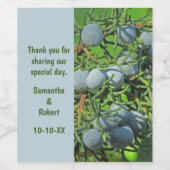 Rustic Wedding Pine Branch Berries Vielen Dank Weinetikett (Einzelnes Label)