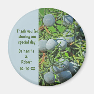 Rustic Wedding Pine Tree Berries Vielen Dank Magnet