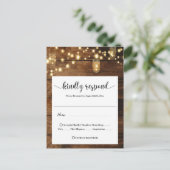  Rustic Wedding RSVP  Postkarte (Stehend Vorderseite)