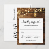  Rustic Wedding RSVP  Postkarte (Vorne/Hinten)