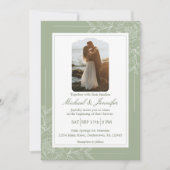 Rustic Wedding Sage Green and White Modern Einladung (Vorderseite)