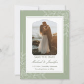 Rustic Wedding Sage Green and White Modern Einladung (Vorderseite)