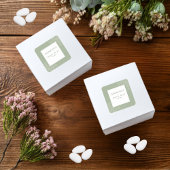 Rustic Wedding Sage Green and White Modern Quadratischer Aufkleber