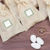 Rustic Wedding Sage Green and White Modern Quadratischer Aufkleber