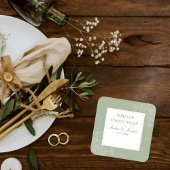 Rustic Wedding Sage Green and White Modern Rechteckiger Pappuntersetzer