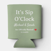Rustic Wedding Sage Green It’s Sip O’Clock Custom Dosenkühler (Rückseite)