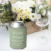 Rustic Wedding Sage Green It’s Sip O’Clock Custom Rechteckiger Pappuntersetzer