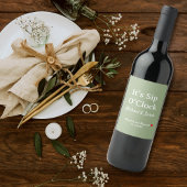 Rustic Wedding Sage Green It’s Sip O’Clock Custom Weinetikett