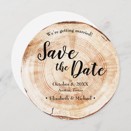 Rustic Wedding Save the date QR Code website Einladung (Vorne/Hinten)