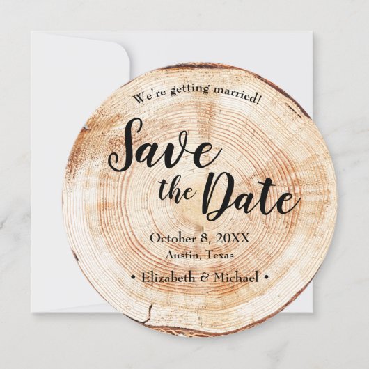 Rustic Wedding Save the date QR Code website Einladung (Vorderseite)