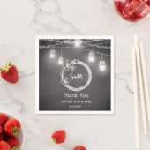 Rustic Wedding Schwarz-weiß Mason Jar Serviette (Beispiel)