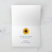 Rustic Wedding Script Sonnenblume Danke Karten (Innenseite)