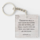 Rustic Wedding Scripture Paares Monogram Schlüsselanhänger (Vorderseite)