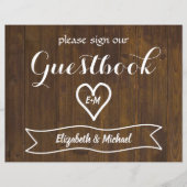 Rustic Wedding Sign Gästebuch Bitte Budget anpasse (Vorderseite)