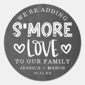 Rustic Wedding S'more Liebe Gefallen Classic Round Runder Aufkleber (Vorderseite)