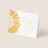 Rustic Wedding Sonnenblumen Gold Foil Danke Karten (Vorderseite)