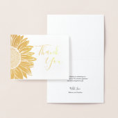 Rustic Wedding Sonnenblumen Gold Foil Danke Karten (Anzeige)