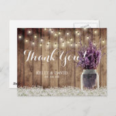 Rustic Wedding String Light Lavender Jar Vielen Da Postkarte (Vorne/Hinten)