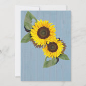 Rustic Wedding Sunflower Dusty Blue Wood Wedding I Einladung (Rückseite)