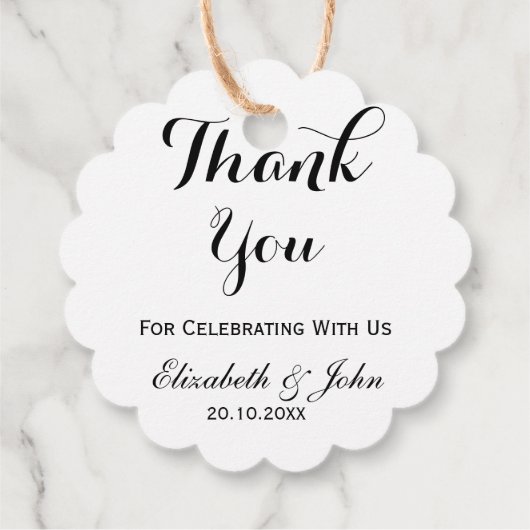 Rustic Wedding Vielen Dank Geschenkanhänger (Rückseite)