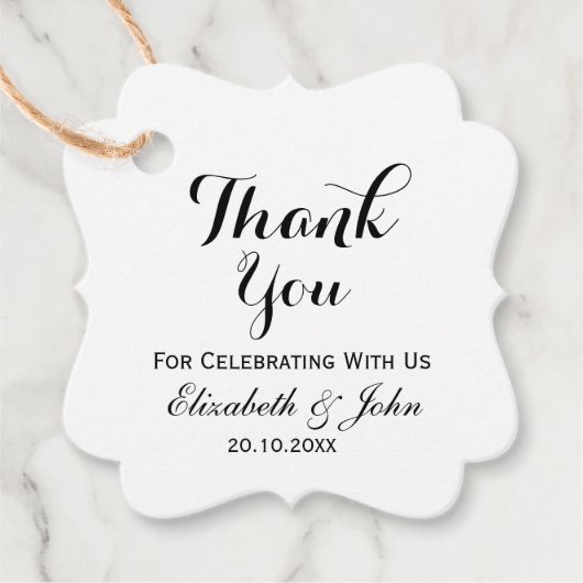 Rustic Wedding Vielen Dank Geschenkanhänger (Vorderseite)