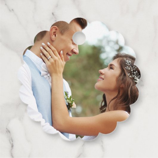 Rustic Wedding with Blue Navy Flowers Geschenkanhänger (Rückseite)