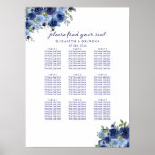 Rustic Wedding with Blue Navy Flowers Poster (Vorne)