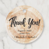 Rustic Wedding Wood Cut Danke Geschenkanhänger (Rückseite)