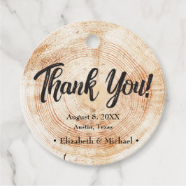 Rustic Wedding Wood Cut Danke Geschenkanhänger