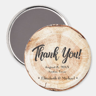 Rustic Wedding Wood Cut Danke Magnet