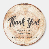 Rustic Wedding Wood Cut Danke Magnet (Vorne)