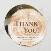 Rustic Wedding Wood Grain Custom Foto Vielen Dank Einladung (Vorne/Hinten)