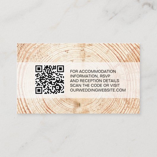 Rustic Wedding Wood Grain Details QR Vorlage (Rückseite)