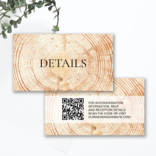Rustic Wedding Wood Grain Details QR Vorlage
