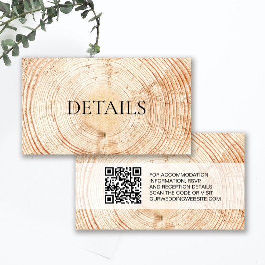 Rustic Wedding Wood Grain Details QR Vorlage