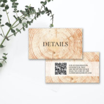 Rustic Wedding Wood Grain Details QR Vorlage