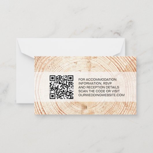 Rustic Wedding Wood Grain Details QR Vorlage (Rückseite)