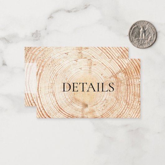 Rustic Wedding Wood Grain Details QR Vorlage (Vorderseite/Rückseite Beispiel)