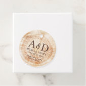 Rustic Wedding wood grain Monogram thank you Geschenkanhänger (Beispiel)