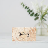 Rustic Wedding Wood Grain QR-Skriptdetails Begleitkarte (Stehend Vorderseite)