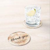 Rustic Wedding Wood Grain Vielen Dank Runder Pappuntersetzer (Vor Ort)