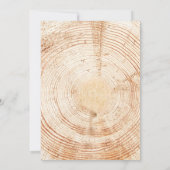Rustic wedding wood slice Country Barn Woodland  Einladung (Rückseite)