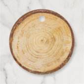 Rustic Wedding Wood Slice Danke braunes Script Geschenkanhänger (Rückseite)