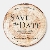 Rustic Wedding Wood Slice Magnet (Vorne)