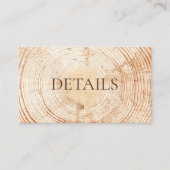 Rustic Wedding Woodland Details QR code Template Begleitkarte (Vorderseite)